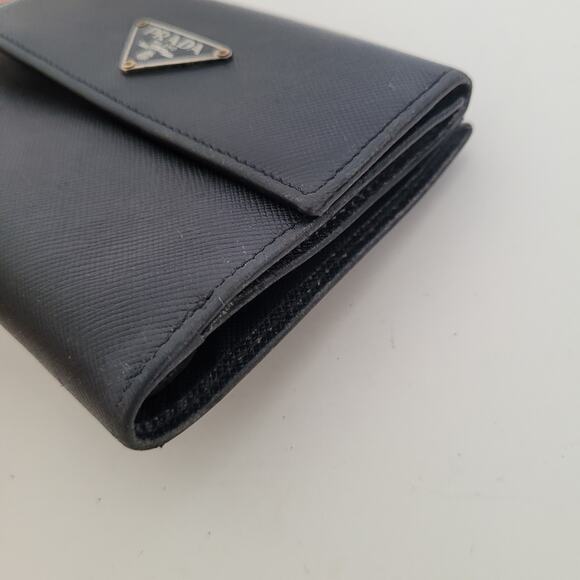 PRADA Black Nero Saffiano Leather Wallet Large Bifold Compact Unisex Authentic - Picture 13 of 14